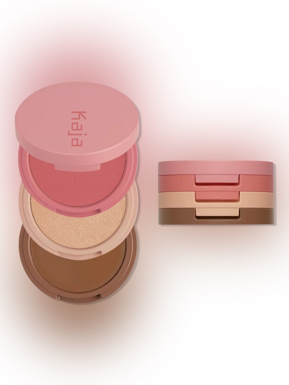 Pink Stackable Cheek Palette Trio — Blush, Highlighter & Bronzer